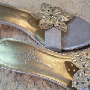Women's Gold and Silver Sandals
